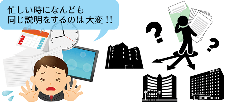 忙しい時になんども同じ説明をしたくない！！